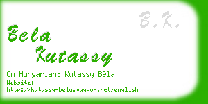 bela kutassy business card